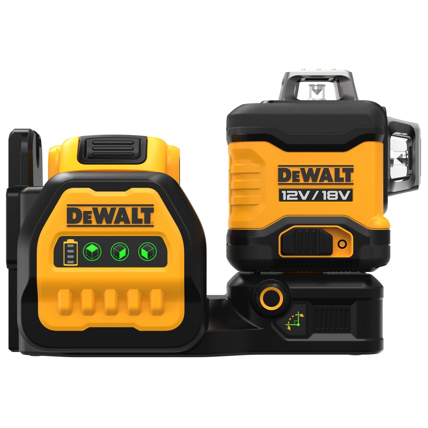 DeWalt DCE089D1G18-QW 18 V / 12 V XR 3×360° Zöld Akkumulátoros Többvonalas Lézer – 1×2,0 Ah Akkumulátorral