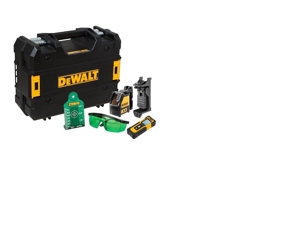 DeWalt DW0887100-1 DW088CG Zöld Vonallézer Készlet + DW099E Lézeres Távolságmérő