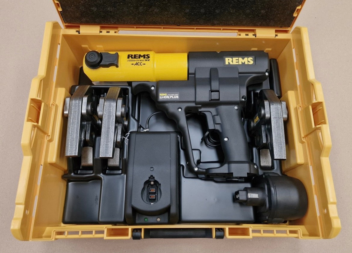 REMS Akku-Press ACC No. 571019 – Présgép + 3 préspofa