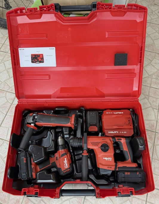 HILTI 3 szerszámkészlet – TE 6-22 + AG 4S-22 + SF 6-22 (Nuron 22V)