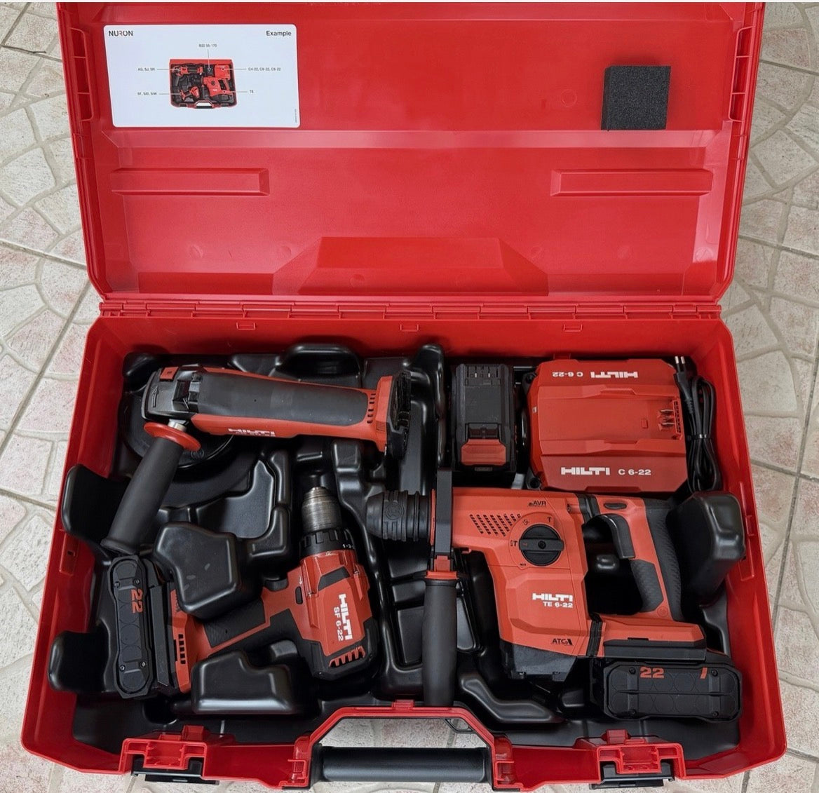 HILTI 3 szerszámkészlet – TE 6-22 + AG 4S-22 + SF 6-22 (Nuron 22V)