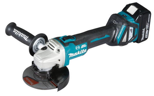 Makita DGA513RT3J 18 V Akkumulátoros Sarokcsiszoló – 3×5,0 Ah Akkumulátorral + DC18RC Gyorstöltő