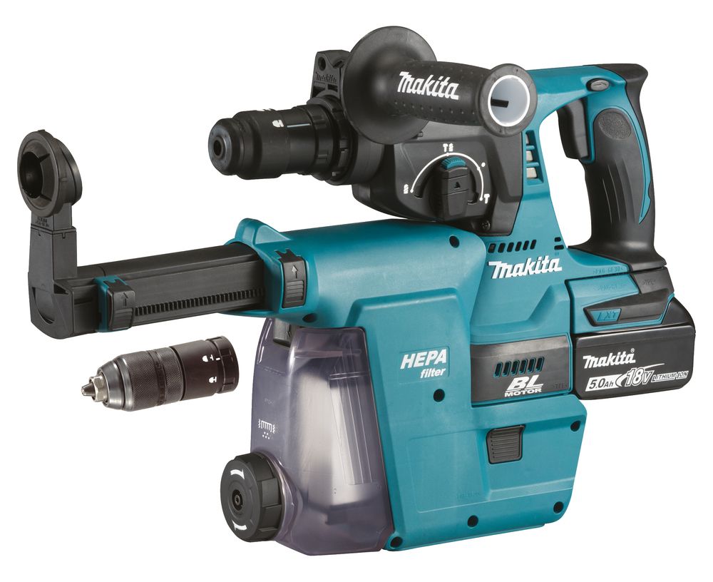 Makita DHR243RTJW 18 V Akkumulátoros SDS-Plus Fúrókalapács – 2×5,0 Ah Akkumulátorral + DC18RC Gyorstöltő