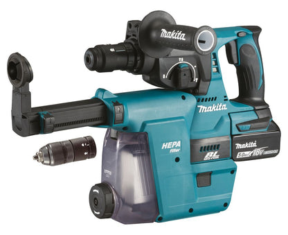 Makita DHR243RTJW 18 V Akkumulátoros SDS-Plus Fúrókalapács – 2×5,0 Ah Akkumulátorral + DC18RC Gyorstöltő