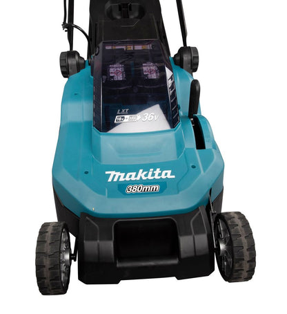 Makita Akkumulátoros Fűnyíró – 2×18 V Akkumulátorral + DC18RD Dupla Gyorstöltő
