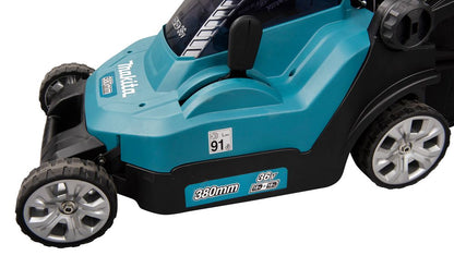 Makita Akkumulátoros Fűnyíró – 2×18 V Akkumulátorral + DC18RD Dupla Gyorstöltő