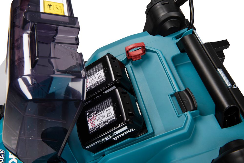 Makita Akkumulátoros Fűnyíró – 2×18 V Akkumulátorral + DC18RD Dupla Gyorstöltő